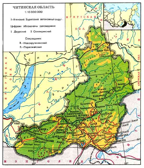 Политическая карта забайкалья